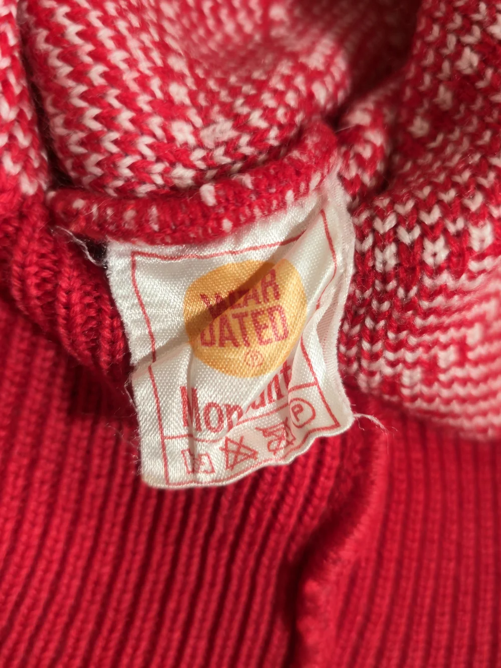 Vintage Gipsa Monsanto Made in Italy Fair Isle Wool Red Sweater Med Lg Holiday